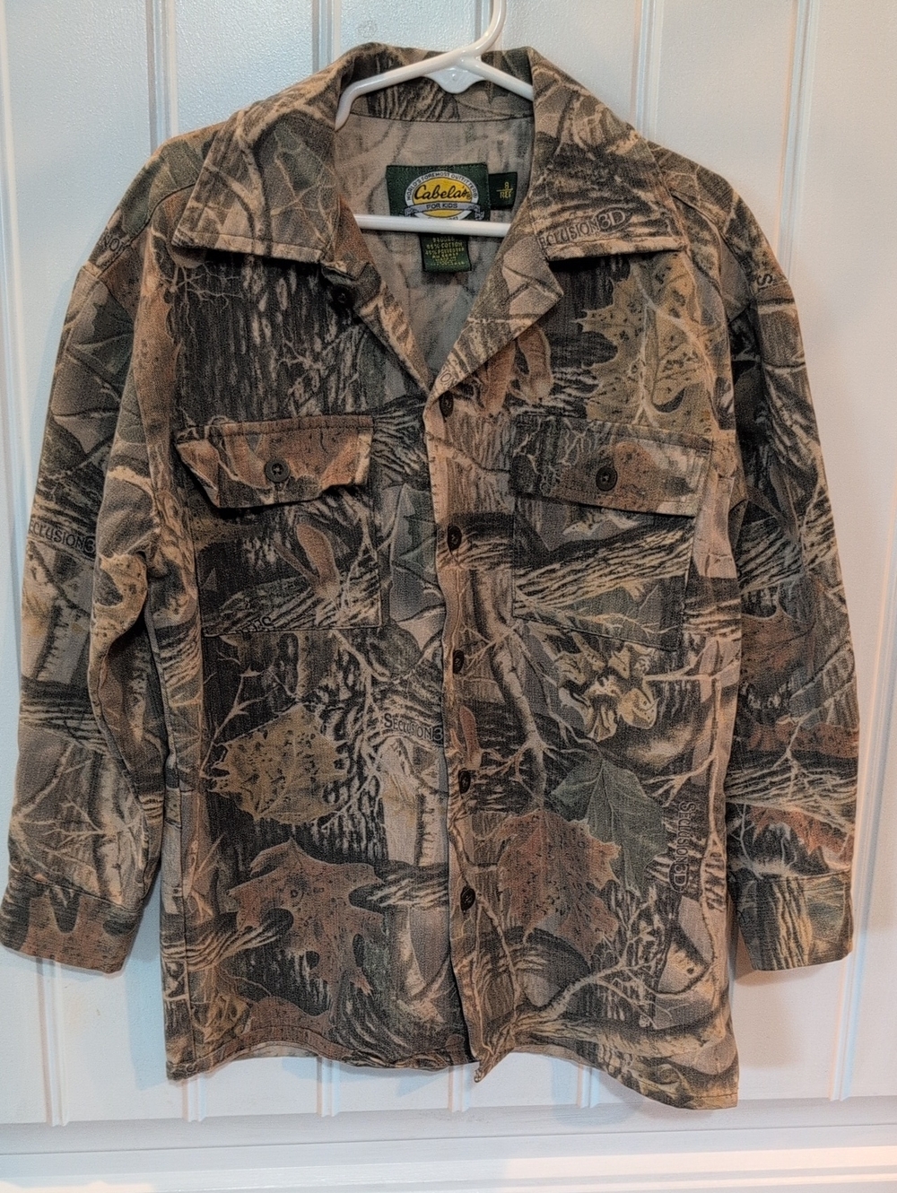Kids Cabela's Realtree-Style Flannel Camo Field LightwJacket - Brown, Green, Tan
